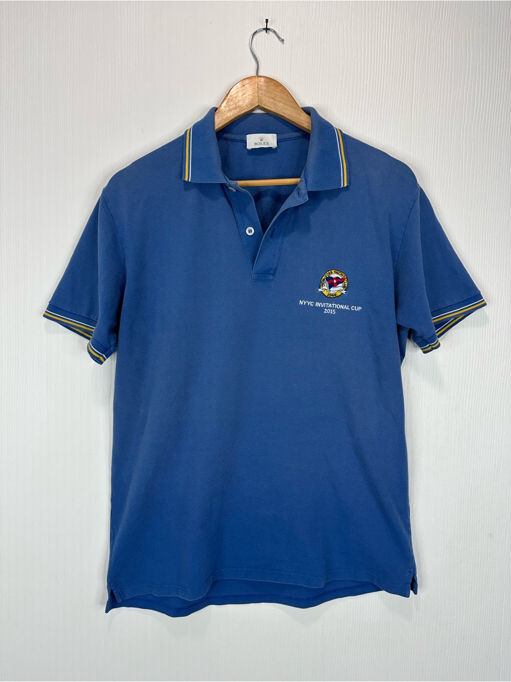 Rolex Blue Polo Shirt With Yellow Trim  Nyyc Invitational Cup
